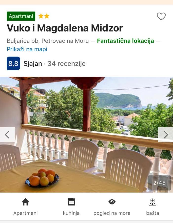Vuko I Magdalena Midzor Apartment Petrovac Exterior photo